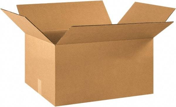 Made in USA - 15-5/8" Wide x 21-3/8" Long x 9-1/2" High Rectangle Corrugated Shipping Box - 1 Wall, Kraft (Color), 65 Lb Capacity - Makers Industrial Supply