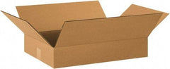 Made in USA - 14" Wide x 20" Long x 3" High Rectangle Corrugated Shipping Box - 1 Wall, Kraft (Color), 65 Lb Capacity - Makers Industrial Supply