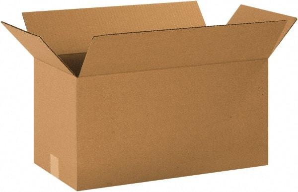 Made in USA - 10" Wide x 20" Long x 10" High Rectangle Corrugated Shipping Box - 1 Wall, Kraft (Color), 65 Lb Capacity - Makers Industrial Supply