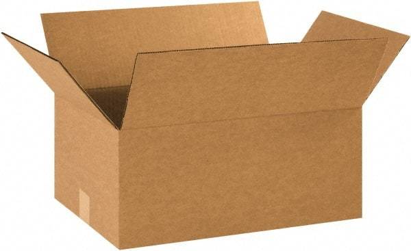 Made in USA - 12" Wide x 18" Long x 8" High Rectangle Corrugated Shipping Box - 1 Wall, Kraft (Color), 65 Lb Capacity - Makers Industrial Supply