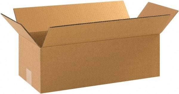 Made in USA - 8" Wide x 18" Long x 4" High Rectangle Corrugated Shipping Box - 1 Wall, Kraft (Color), 65 Lb Capacity - Makers Industrial Supply