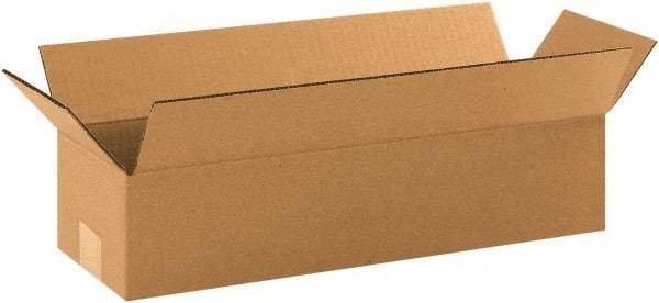 Made in USA - 6" Wide x 18" Long x 4" High Rectangle Corrugated Shipping Box - 1 Wall, Kraft (Color), 65 Lb Capacity - Makers Industrial Supply