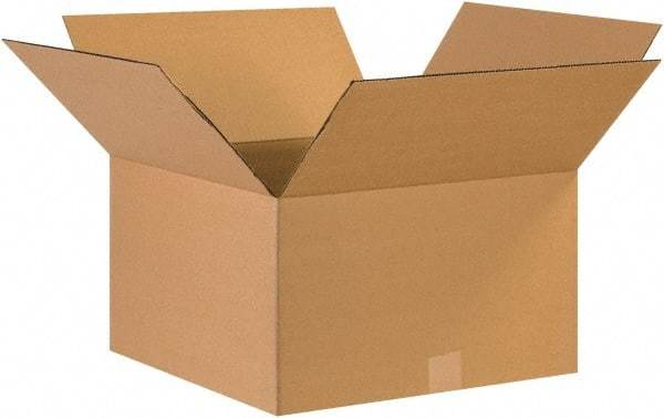 Made in USA - 17" Wide x 17" Long x 10" High Rectangle Corrugated Shipping Box - 1 Wall, Kraft (Color), 65 Lb Capacity - Makers Industrial Supply