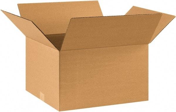 Made in USA - 14-1/4" Wide x 17-1/4" Long x 10" High Rectangle Corrugated Shipping Box - 1 Wall, Kraft (Color), 65 Lb Capacity - Makers Industrial Supply