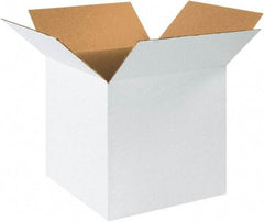 Made in USA - 16" Wide x 16" Long x 16" High Square Corrugated Shipping Box - 1 Wall, White, 65 Lb Capacity - Makers Industrial Supply