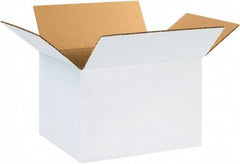 Made in USA - 10" Wide x 12" Long x 8" High Rectangle Corrugated Shipping Box - 1 Wall, White, 65 Lb Capacity - Makers Industrial Supply