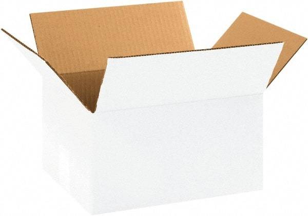 Made in USA - 8-3/4" Wide x 11-1/4" Long x 6" High Rectangle Corrugated Shipping Box - 1 Wall, White, 65 Lb Capacity - Makers Industrial Supply