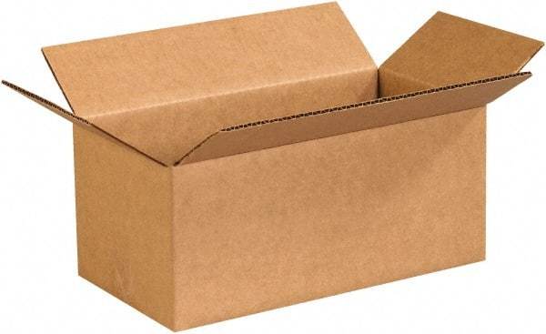 Made in USA - 5" Wide x 10" Long x 4" High Rectangle Corrugated Shipping Box - 1 Wall, Kraft (Color), 65 Lb Capacity - Makers Industrial Supply