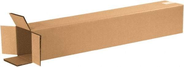 Made in USA - 6" Wide x 6" Long x 36" High Rectangle Heavy Duty Corrugated Box - 2 Walls, Kraft (Color), 100 Lb Capacity - Makers Industrial Supply