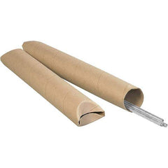 Made in USA - 3" Diam x 15" Long Round Crimped End Mailing Tubes - 1 Wall, Kraft (Color) - Makers Industrial Supply