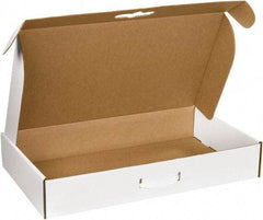 Made in USA - 14" Wide x 24" Long x 4" High Rectangle Corrugated Shipping Box - 1 Wall, White - Makers Industrial Supply