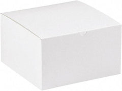 Made in USA - 10" Wide x 10" Long x 6" High Rectangle Chipboard Box - 1 Wall, White - Makers Industrial Supply