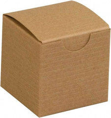 Made in USA - 2" Wide x 2" Long x 2" High Square Chipboard Box - 1 Wall, Kraft (Color) - Makers Industrial Supply