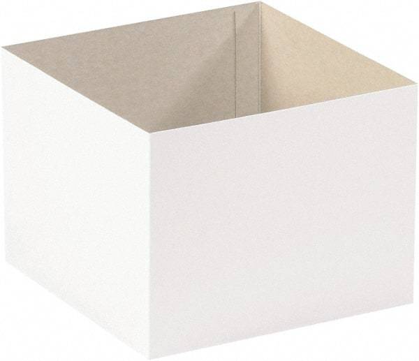 Made in USA - 8" Wide x 8" Long x 6" High Rectangle Chipboard Box - 1 Wall, White - Makers Industrial Supply