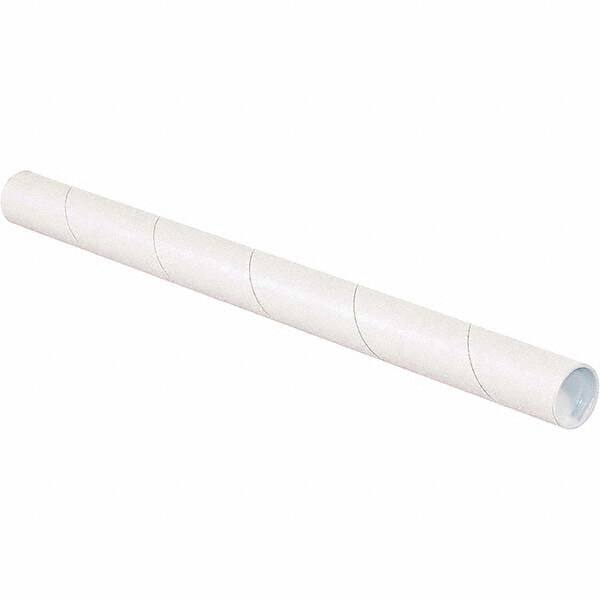 Made in USA - 1-1/2" Diam x 24" Long Round White Mailing Tubes - 1 Wall, White - Makers Industrial Supply