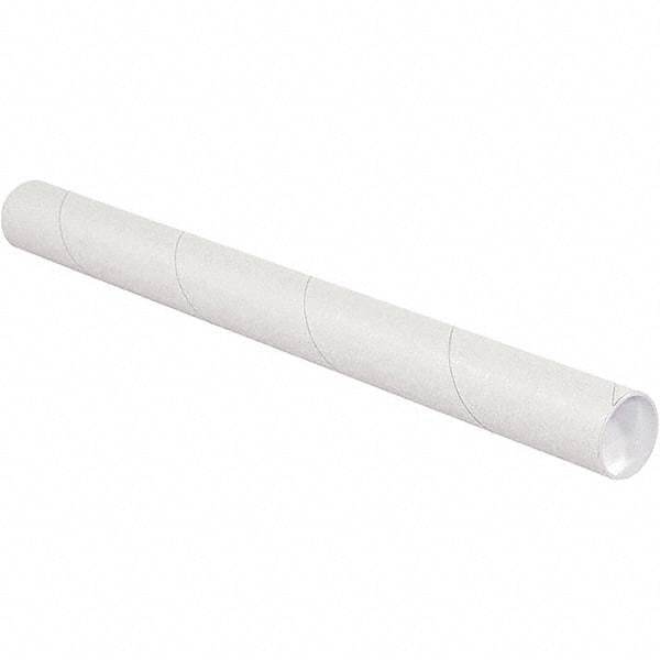 Made in USA - 2-1/2" Diam x 15" Long Round White Mailing Tubes - 1 Wall, White - Makers Industrial Supply