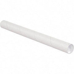 Made in USA - 2-1/2" Diam x 15" Long Round White Mailing Tubes - 1 Wall, White - Makers Industrial Supply