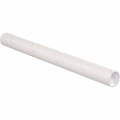 Made in USA - 2-1/2" Diam x 24" Long Round White Mailing Tubes - 1 Wall, White - Makers Industrial Supply