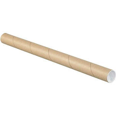 Made in USA - 1-1/2" Diam x 12" Long Round Kraft Mailing Tubes - 1 Wall, Kraft (Color) - Makers Industrial Supply