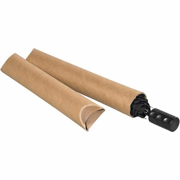 Made in USA - 2-1/2" Diam x 24" Long Round Crimped End Mailing Tubes - 1 Wall, Kraft (Color) - Makers Industrial Supply