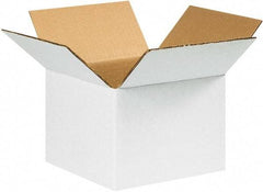 Made in USA - 6" Wide x 6" Long x 4" High Square Corrugated Shipping Box - 1 Wall, White, 65 Lb Capacity - Makers Industrial Supply