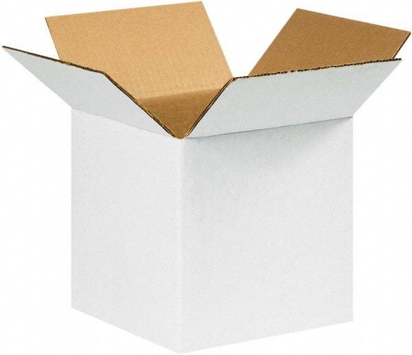 Made in USA - 9" Wide x 9" Long x 9" High Square Corrugated Shipping Box - 1 Wall, White, 65 Lb Capacity - Makers Industrial Supply