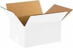 Made in USA - 10" Wide x 12" Long x 6" High Rectangle Corrugated Shipping Box - 1 Wall, White, 65 Lb Capacity - Makers Industrial Supply