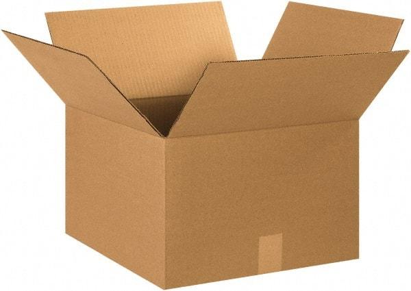 Made in USA - 15" Wide x 15" Long x 10" High Rectangle Corrugated Shipping Box - 1 Wall, Kraft (Color), 65 Lb Capacity - Makers Industrial Supply