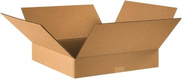 Made in USA - 16" Wide x 16" Long x 3" High Rectangle Corrugated Shipping Box - 1 Wall, Kraft (Color), 65 Lb Capacity - Makers Industrial Supply