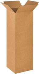 Made in USA - 16" Wide x 16" Long x 48" High Rectangle Corrugated Shipping Box - 1 Wall, Kraft (Color), 65 Lb Capacity - Makers Industrial Supply