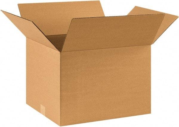 Made in USA - 14" Wide x 17" Long x 12" High Rectangle Corrugated Shipping Box - 1 Wall, Kraft (Color), 65 Lb Capacity - Makers Industrial Supply