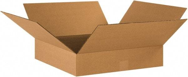 Made in USA - 17" Wide x 17" Long x 4" High Rectangle Corrugated Shipping Box - 1 Wall, Kraft (Color), 65 Lb Capacity - Makers Industrial Supply