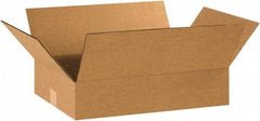 Made in USA - 12" Wide x 20" Long x 4" High Rectangle Corrugated Shipping Box - 1 Wall, Kraft (Color), 65 Lb Capacity - Makers Industrial Supply