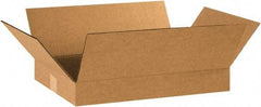 Made in USA - 12" Wide x 18" Long x 2" High Rectangle Corrugated Shipping Box - 1 Wall, Kraft (Color), 65 Lb Capacity - Makers Industrial Supply