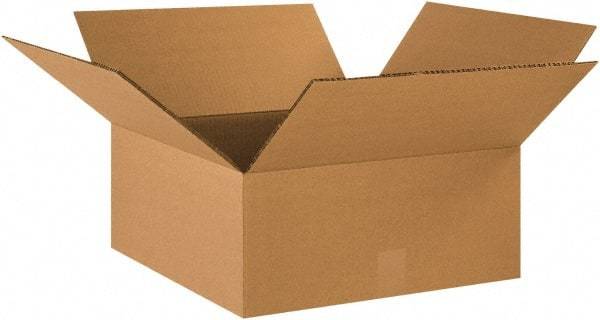 Made in USA - 18" Wide x 18" Long x 6" High Rectangle Heavy Duty Corrugated Box - 2 Walls, Kraft (Color), 100 Lb Capacity - Makers Industrial Supply