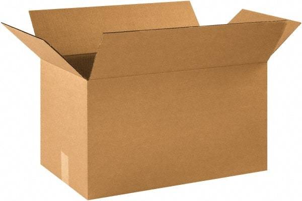 Made in USA - 12" Wide x 21" Long x 12" High Rectangle Corrugated Shipping Box - 1 Wall, Kraft (Color), 65 Lb Capacity - Makers Industrial Supply