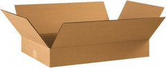 Made in USA - 14" Wide x 22" Long x 4" High Rectangle Corrugated Shipping Box - 1 Wall, Kraft (Color), 65 Lb Capacity - Makers Industrial Supply