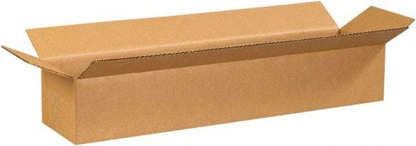 Made in USA - 6" Wide x 24" Long x 4" High Rectangle Corrugated Shipping Box - 1 Wall, Kraft (Color), 65 Lb Capacity - Makers Industrial Supply