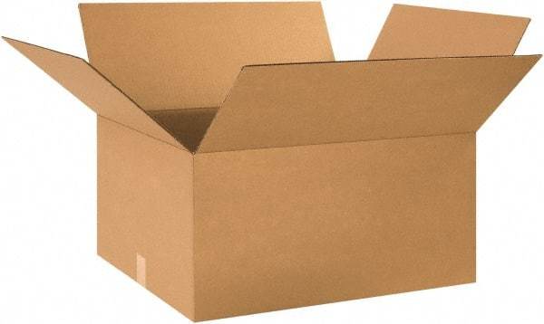 Made in USA - 20" Wide x 24" Long x 12" High Rectangle Corrugated Shipping Box - 1 Wall, Kraft (Color), 65 Lb Capacity - Makers Industrial Supply