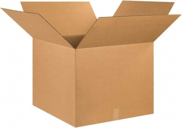 Made in USA - 25" Wide x 25" Long x 20" High Rectangle Corrugated Shipping Box - 1 Wall, Kraft (Color), 65 Lb Capacity - Makers Industrial Supply