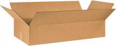 Made in USA - 18" Wide x 40" Long x 8" High Rectangle Corrugated Shipping Box - 1 Wall, Kraft (Color), 65 Lb Capacity - Makers Industrial Supply