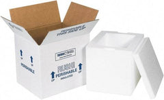 Made in USA - 6" Wide x 8" Long x 7" High Rectangle Insulated Box - 1 Wall, White - Makers Industrial Supply