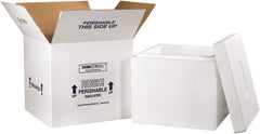 Made in USA - 16-3/4" Wide x 16-3/4" Long x 15" High Rectangle Insulated Box - 1 Wall, White - Makers Industrial Supply