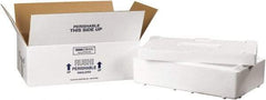 Made in USA - 11-1/2" Wide x 19-1/2" Long x 4-1/8" High Rectangle Insulated Box - 1 Wall, White - Makers Industrial Supply