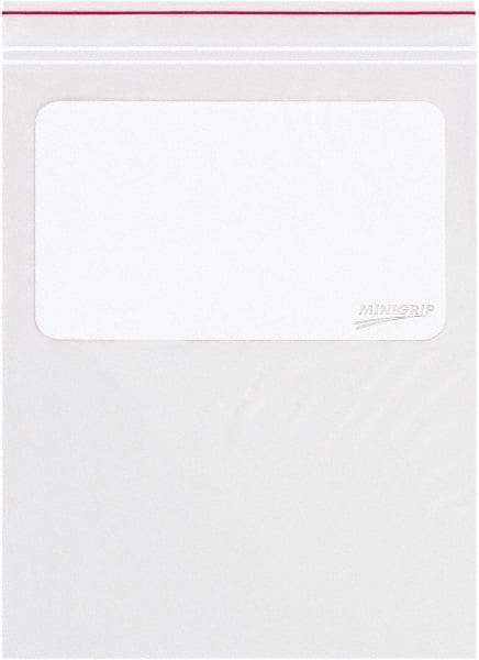 Minigrip - 3 x 5", 2 mil Minigrip White Block Reclosable Polybags - Clear - Makers Industrial Supply