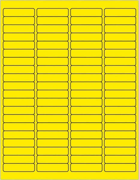 Tape Logic - 1/2" Long, Fluorescent Yellow Paper Laser Label - For Laser Printers - Makers Industrial Supply