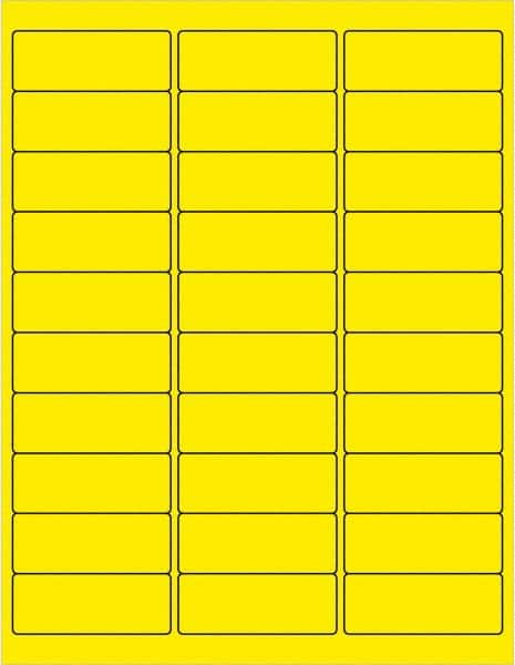 Tape Logic - 2-5/8" Long, Fluorescent Yellow Paper Laser Label - For Laser Printers - Makers Industrial Supply