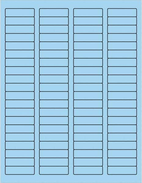 Made in USA - 1-3/4" Long, Pastel Blue Paper Laser Label - For Laser Printers - Makers Industrial Supply