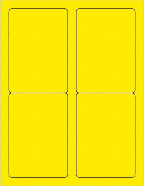 Tape Logic - 5" Long, Fluorescent Yellow Paper Laser Label - For Laser Printers - Makers Industrial Supply