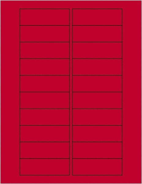 Tape Logic - 3" Long, Fluorescent Red Paper Laser Label - For Laser Printers - Makers Industrial Supply